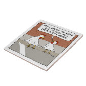 Funny Chicken legt uit waarom het de weg oversteek Tegeltje (Zijkant)