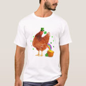 Funny Chicken Leprechaun Hat St T-shirt (Voorkant)