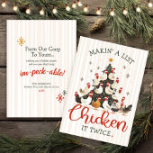 Funny Chicken List Christmas Tree Cute Humor Feestdagenkaart
