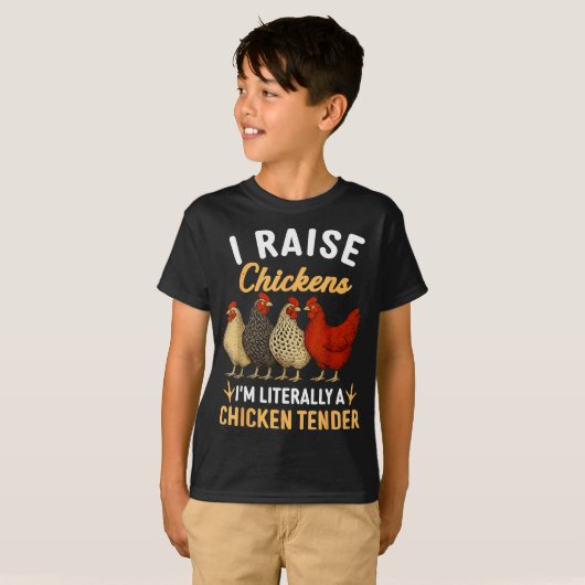 Funny Chicken Lover Gift – I Raise Chickens Farm H T-shirt (Voorkant volledig)
