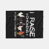 Funny Chicken Lover Gift – I Raise Chickens Farm Q Fleece Deken (Voorkant (Horizontaal))