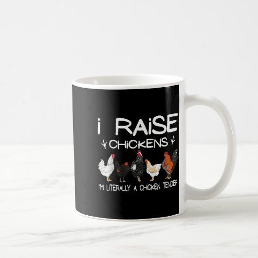 Funny Chicken Lover Gift – I Raise Chickens Farm Q Koffiemok (Rechts)