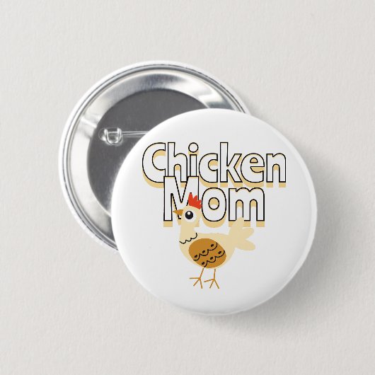 Funny Chicken Mama Ronde Button 5,7 Cm (Voorkant /achterkant)