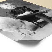 Funny Chicken Met Roken Kind  Foto Poster (Hoek)