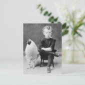 Funny Chicken met Roking Kind  Foto Briefkaart (Staand voorkant)