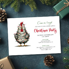 Funny Chicken Minimalist Holiday Party Printable Kaart