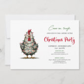 Funny Chicken Minimalist Holiday Party Printable Kaart (Voorkant)