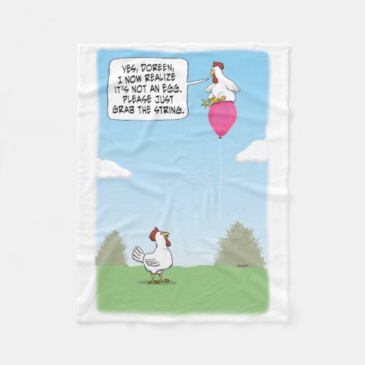 Funny Chicken Mistakes Balloon voor eieren Fleece Deken (Voorkant)