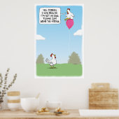Funny Chicken Mistakes Balloon voor eieren Poster (Keuken)