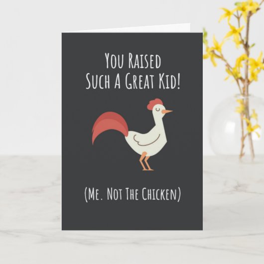 Funny Chicken Mom Cards Humor Humorous Mother Her Kaart (Gele Bloem)