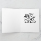 FUNNY CHICKEN MOTHER CLUCKER BIRTHDAY OVERZICHT KAART (Binnen)
