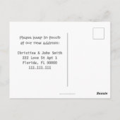 Funny Chicken New Address We hebben onze aankondig Briefkaart (Achterkant)