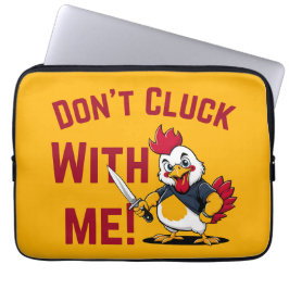 Funny Chicken - Niet met mij klokken Laptop Sleeve