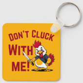 Funny Chicken - Niet met mij klokken Sleutelhanger (Achterkant)