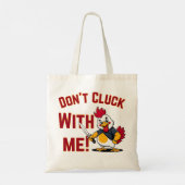 Funny Chicken - Niet met mij klokken Tote Bag (Achterkant)