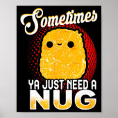 Funny Chicken Nugget Fast Food Costume  Poster (Voorkant)