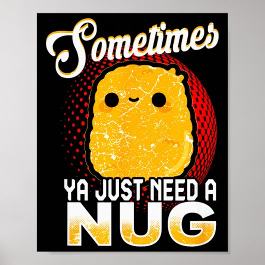 Funny Chicken Nugget Fast Food Costume  Poster (Voorkant)