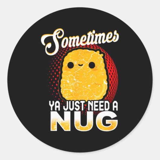 Funny Chicken Nugget Fast Food Costume Ronde Sticker (Voorkant)