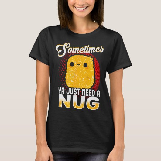 Funny Chicken Nugget Fast Food Costume T-shirt (Voorkant)