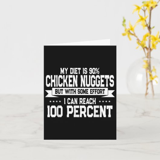 Funny Chicken Nugget Lover Quote New Years Resolut Kaart (Gele Bloem)