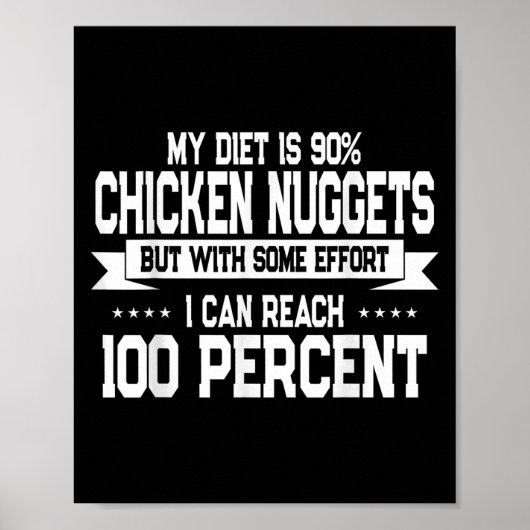 Funny Chicken Nugget Lover Quote New Years Resolut Poster (Voorkant)