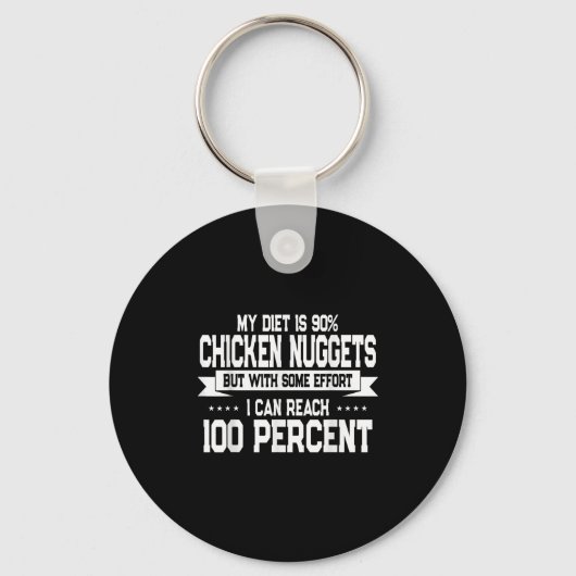 Funny Chicken Nugget Lover Quote New Years Resolut Sleutelhanger (Voorkant)