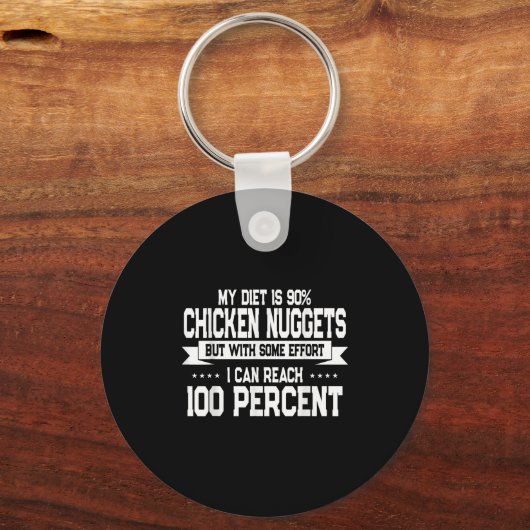 Funny Chicken Nugget Lover Quote New Years Resolut Sleutelhanger (Voorkant)