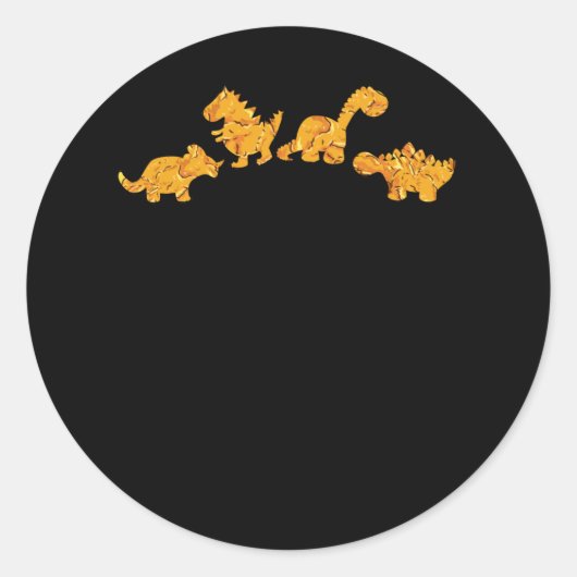Funny Chicken Nuggets Dino Food Dinosaur Lover Ronde Sticker (Voorkant)