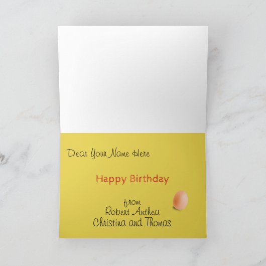 Funny Chicken Personal Birthday Kaart (Binnen)