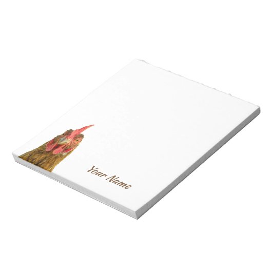 Funny Chicken Personalised Name Notitieblok (Linkerzijde)