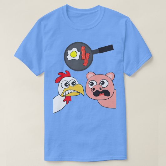 Funny Chicken Pig Animal Egg Cartoon Premium T-shirt (Design voorkant)