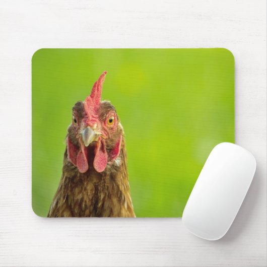 Funny Chicken Portrait - Mousepad Muismat (Met muis)