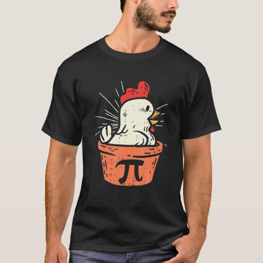 Funny Chicken Pot Pi Day Pie Wiskunde Lover Geek G T-shirt (Voorkant)