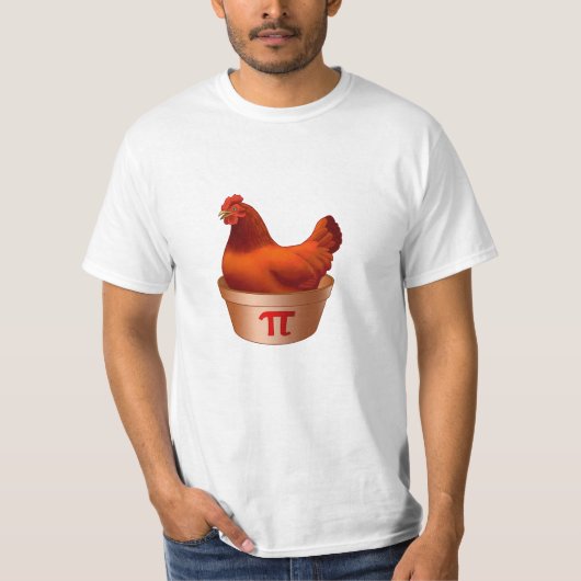 Funny Chicken Pot Pi (Pie) Red Hen T-shirt (Voorkant)