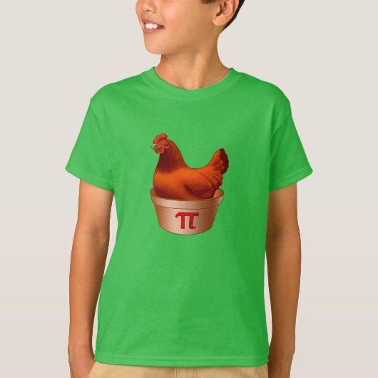 Funny Chicken Pot Pi (Pie) Red Hen T-shirt (Voorkant)