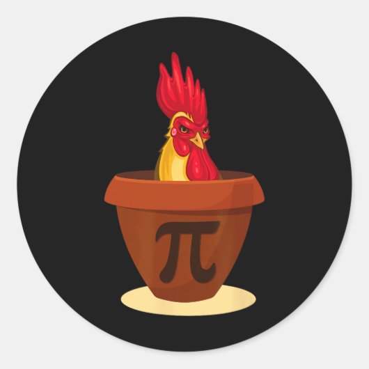 Funny Chicken Pot Pie - Chicken Pi Day 2019 Shirt Ronde Sticker (Voorkant)