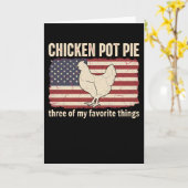 Funny Chicken Pot Pie Farm Chicken Lover Rustic Kaart (Gele Bloem)