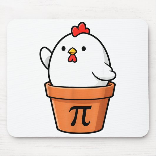 Funny Chicken Pot Pie Gelukkige Pi Dag 3.14 Wiskun Muismat (Voorkant)