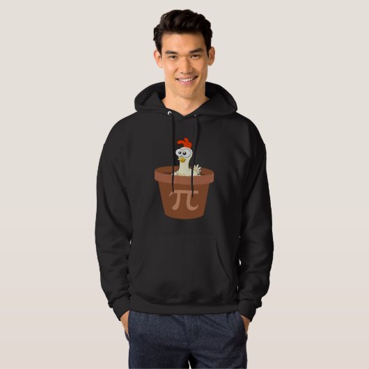 Funny Chicken Pot Pie (Pot Pi) Wiskunde Hoodie (Voorkant volledig)
