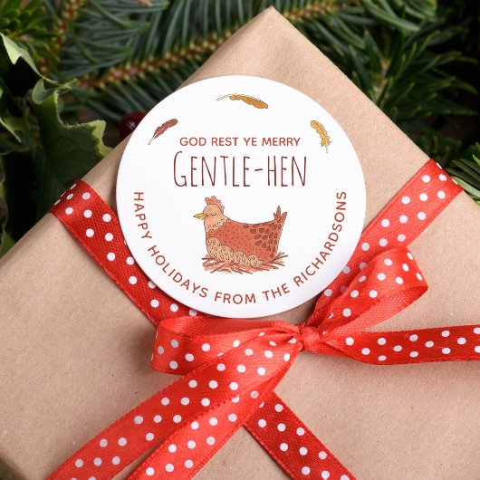 Funny Chicken Pun Family Kerst sticker