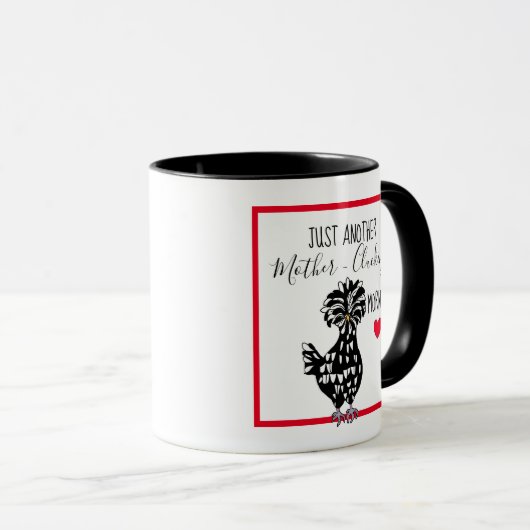 Funny Chicken Pun | Humor "Chicken Quote Morning" Mok (Voorkant rechts)