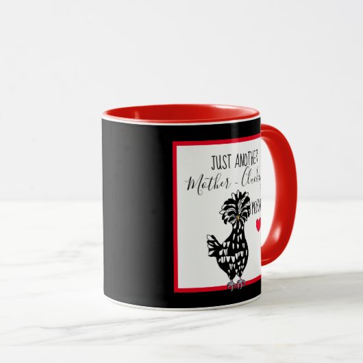 Funny Chicken Pun | Humor "Chicken Quote Morning" Mok (Voorkant rechts)