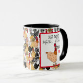 Funny Chicken Pun | Humor "Chicken Quote Morning" Mok (Voorkant rechts)