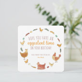 Funny Chicken Pun Square Birthday Holiday Card (Staand voorkant)
