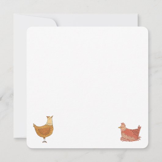Funny Chicken Pun Square Birthday Holiday Card (Achterkant)