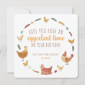 Funny Chicken Pun Square Birthday Holiday Card (Voorkant)