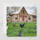 Funny Chicken Pun Square Feestdagenkaart (Achterkant)