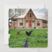 Funny Chicken Pun Square kerstfoto Holiday C Feestdagenkaart (Achterkant)