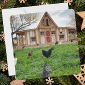 Funny Chicken Pun Square kerstfoto Holiday C Feestdagenkaart