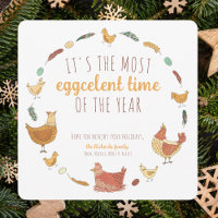 Funny Chicken Pun Square kerstfoto Holiday C